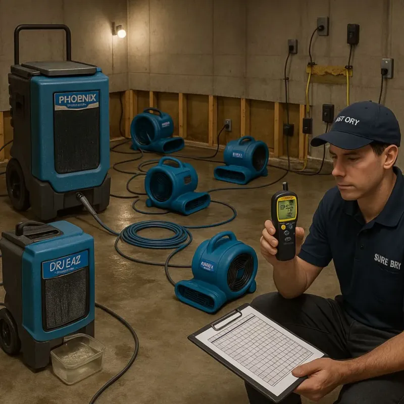 Structural Drying and Dehumidification process in Montgomery Village, MD